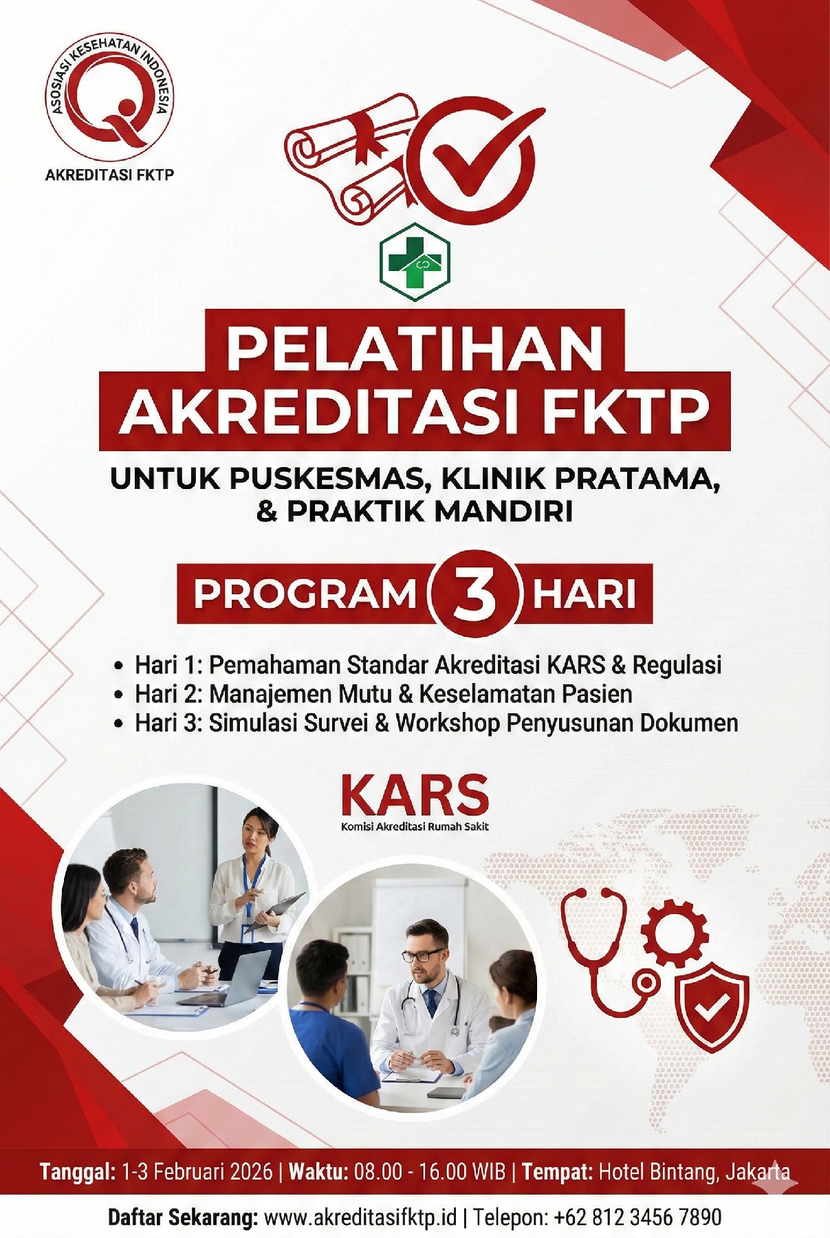 Pelatihan Akreditasi Klinik Pratama FKTP oleh SIMKA dan KARS